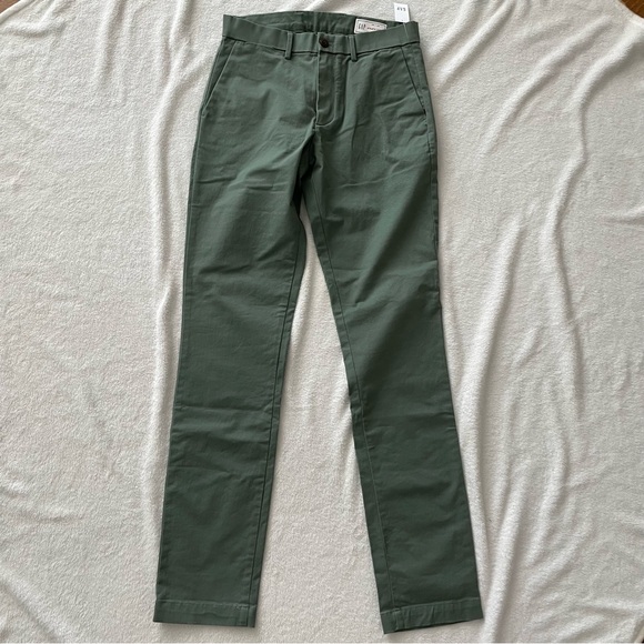 Mens gap chino pants 29x34 athletic taper green NWT - Picture 4 of 5